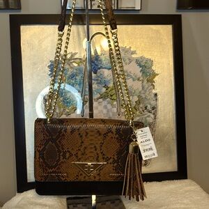 NWT Aldo snakeskin and suede like Crossbody/shoulder bag